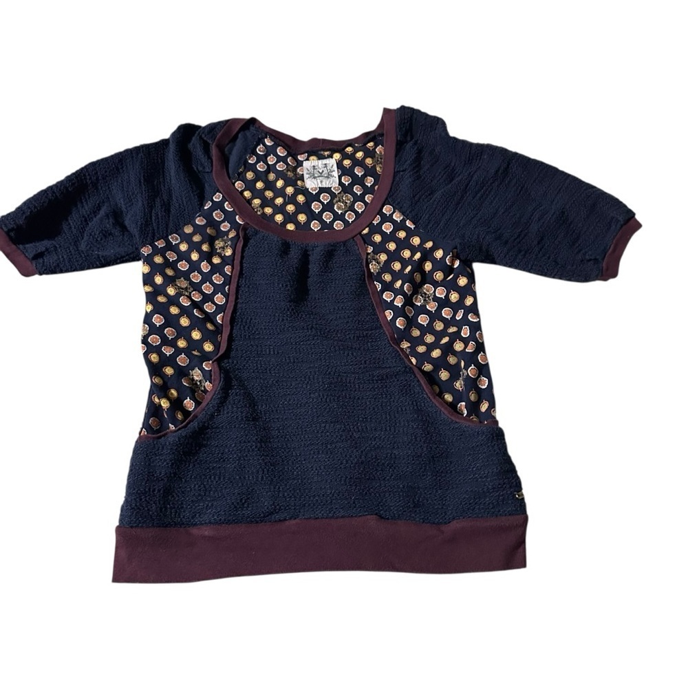Miss Me Navy and Maroon Blouse